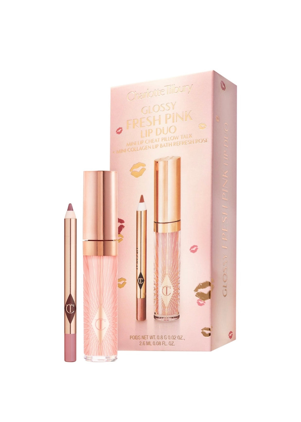 Charlotte Tilbury Mini Glossy Pink Lip Gloss + Lip Liner Set